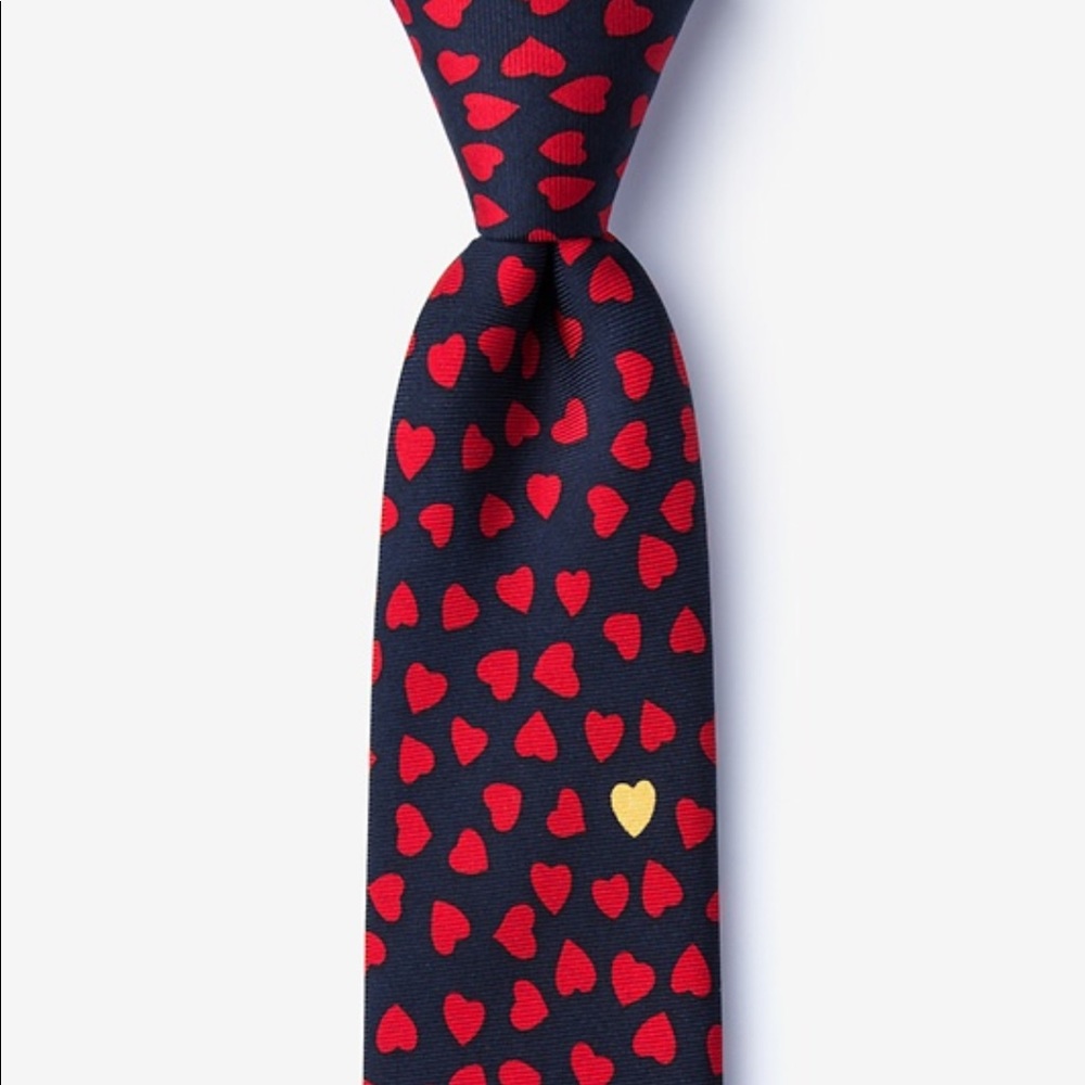 Alynn Neckwear Navy red, heart of gold men’s tie